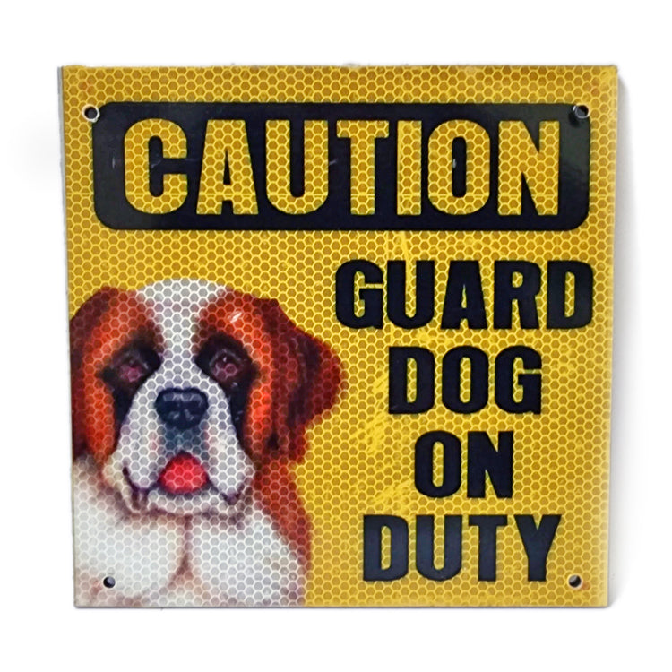 IndiHopShop Glow in the Dark Dog Sign Board (8x8 inch) - GUARD DOG ON DUTY