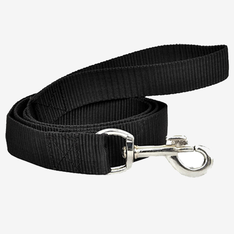 BLACK High Quality Nylon Dog Leash 1.25 Inch
