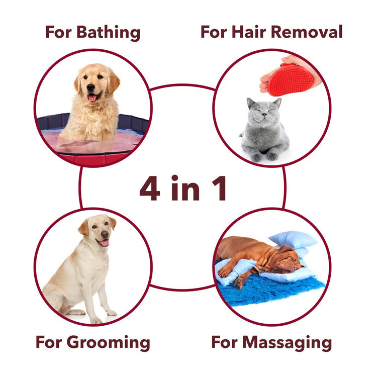 IndiHopShop Bathing and Grooming Hand Brush with Rubber Bristles for Dogs and Cats freeshipping - Indihopshop