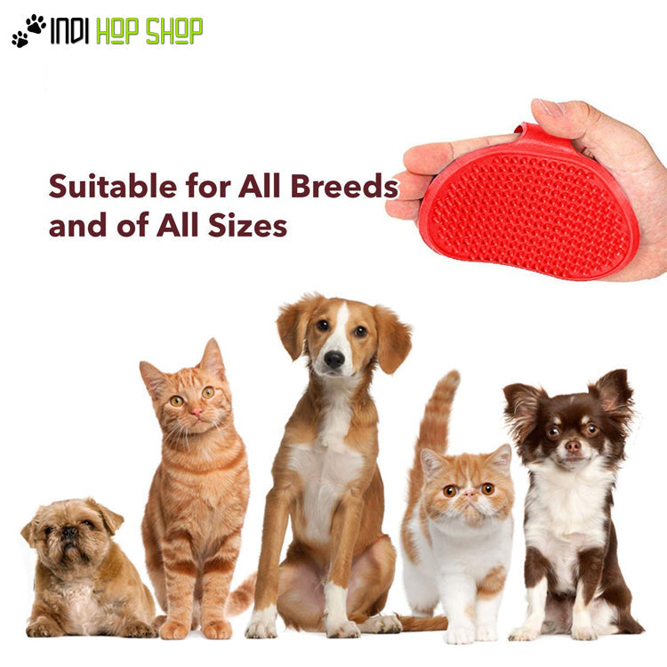 IndiHopShop Bathing and Grooming Hand Brush with Rubber Bristles for Dogs and Cats freeshipping - Indihopshop