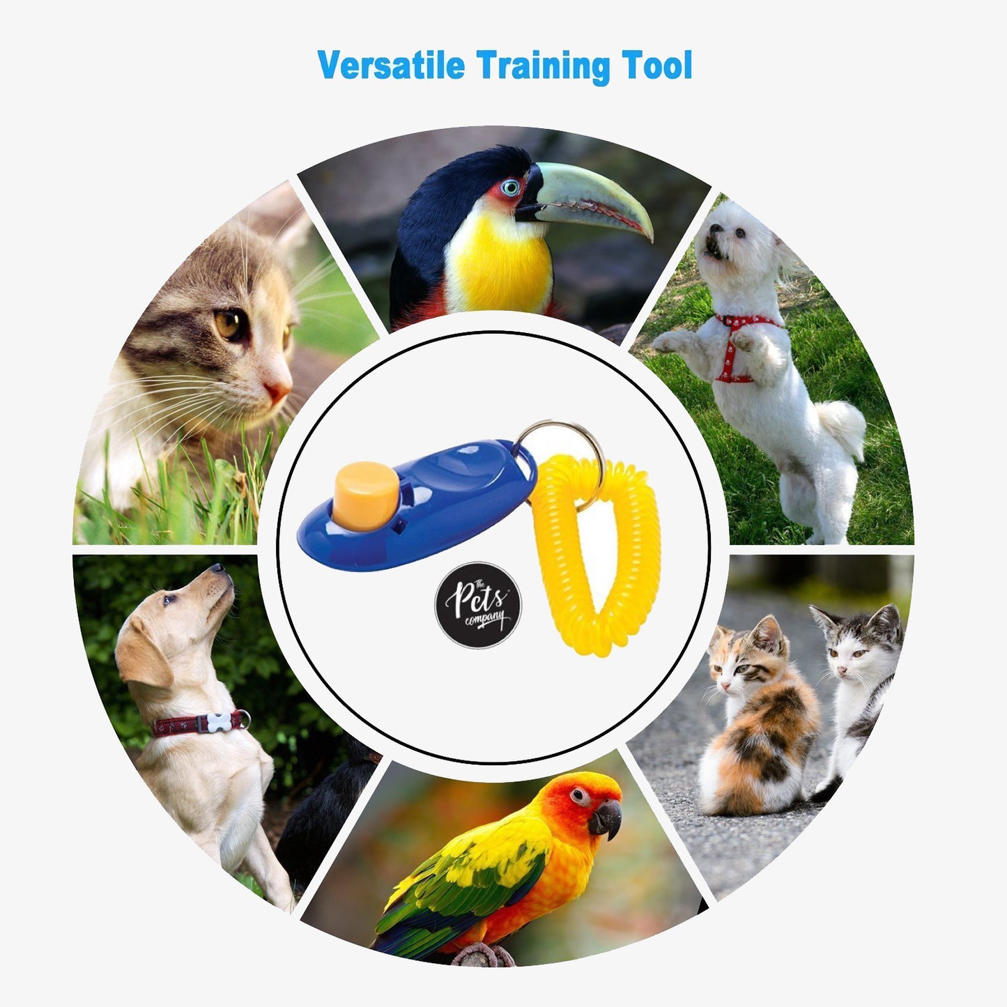 IndiHopShop Pet Training Clicker with Wrist Strap for Dogs, Cats and Birds
