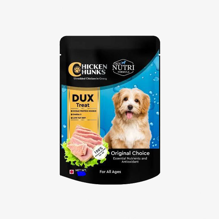 DUX Chicken Chunks NUTRI Formula Wet Dog Food - 100 Grams (1 Pouch)