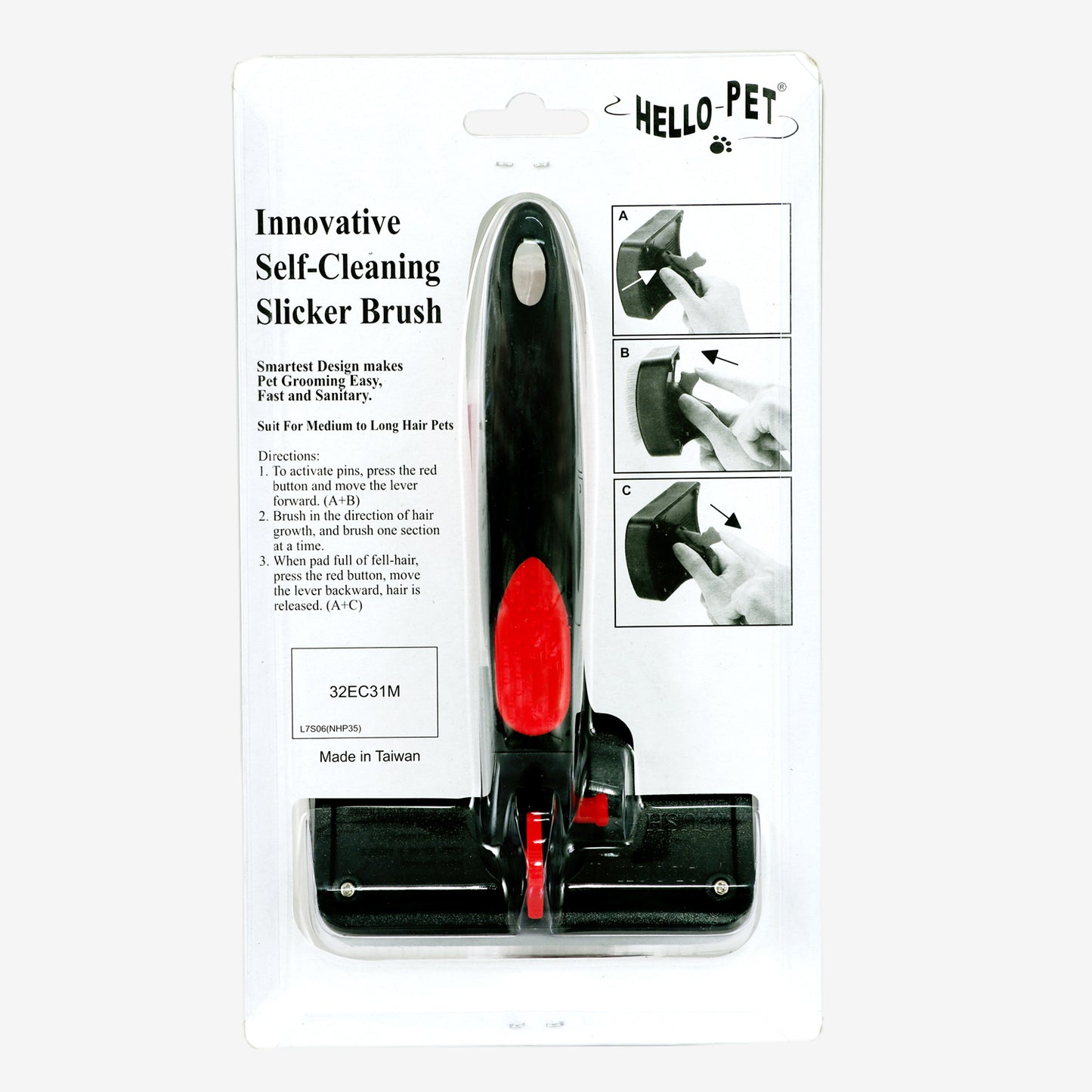 Dog Grooming Auto Slicker Self Cleaning Hair Brush freeshipping - Indihopshop