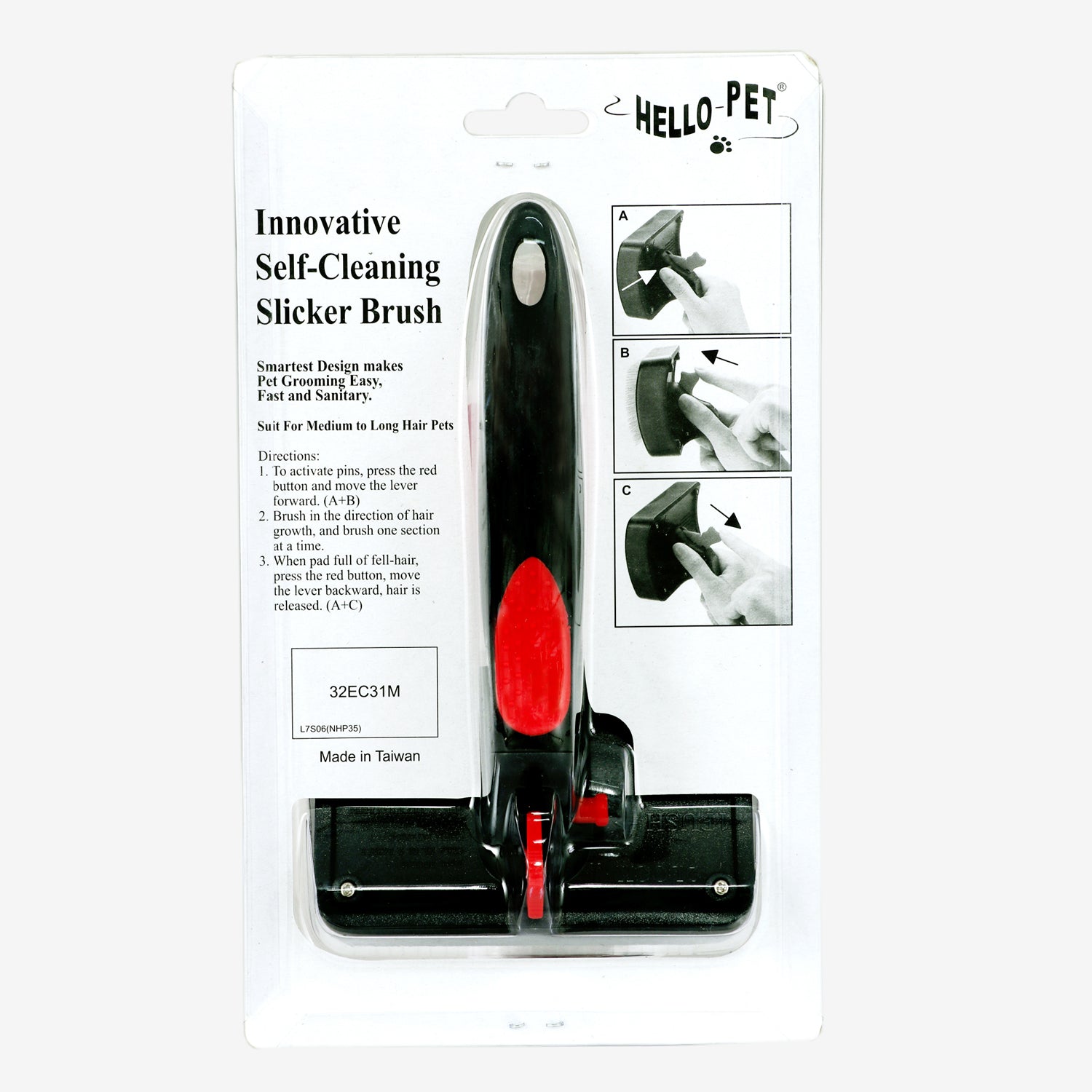Dog Grooming Auto Slicker Self Cleaning Hair Brush freeshipping - Indihopshop
