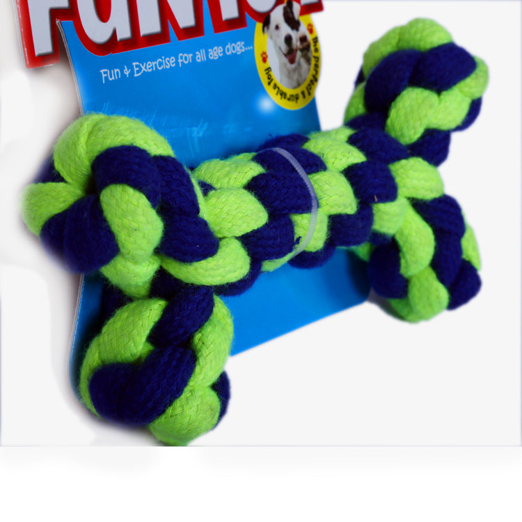 IndiHopShop Knotted Cotton Rope Bone Teeth Cleaning and Chewing Toy for Dogs