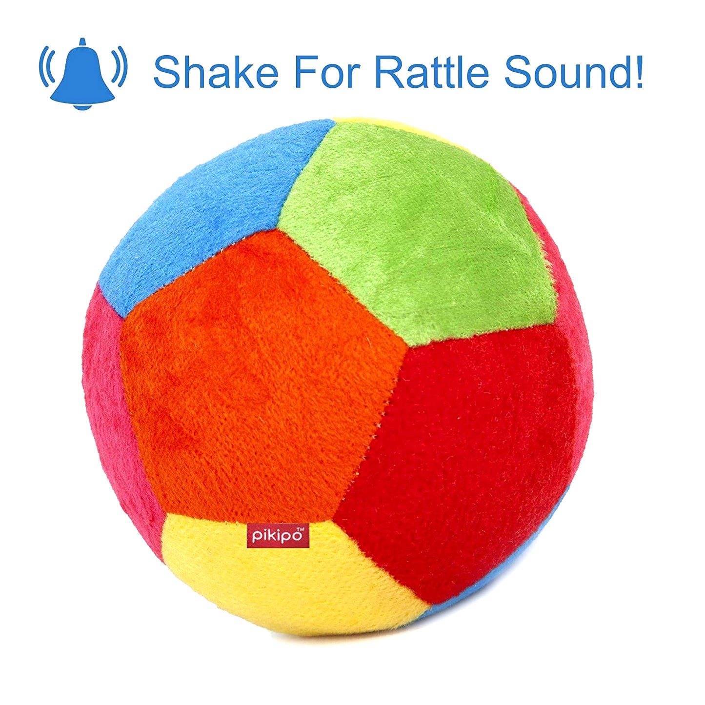 IndiHopShop Puppy Dog Plush Rainbow Football Toy with Rattle Bell
