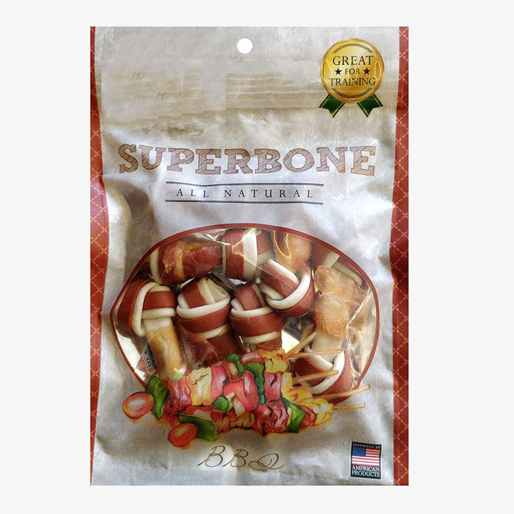 Superbone All Natural Knotted Treats - Barbeque Flavour