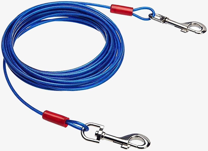 Tie-Out Cable/Leash for Dogs up to 40 Kg, 15 Feet