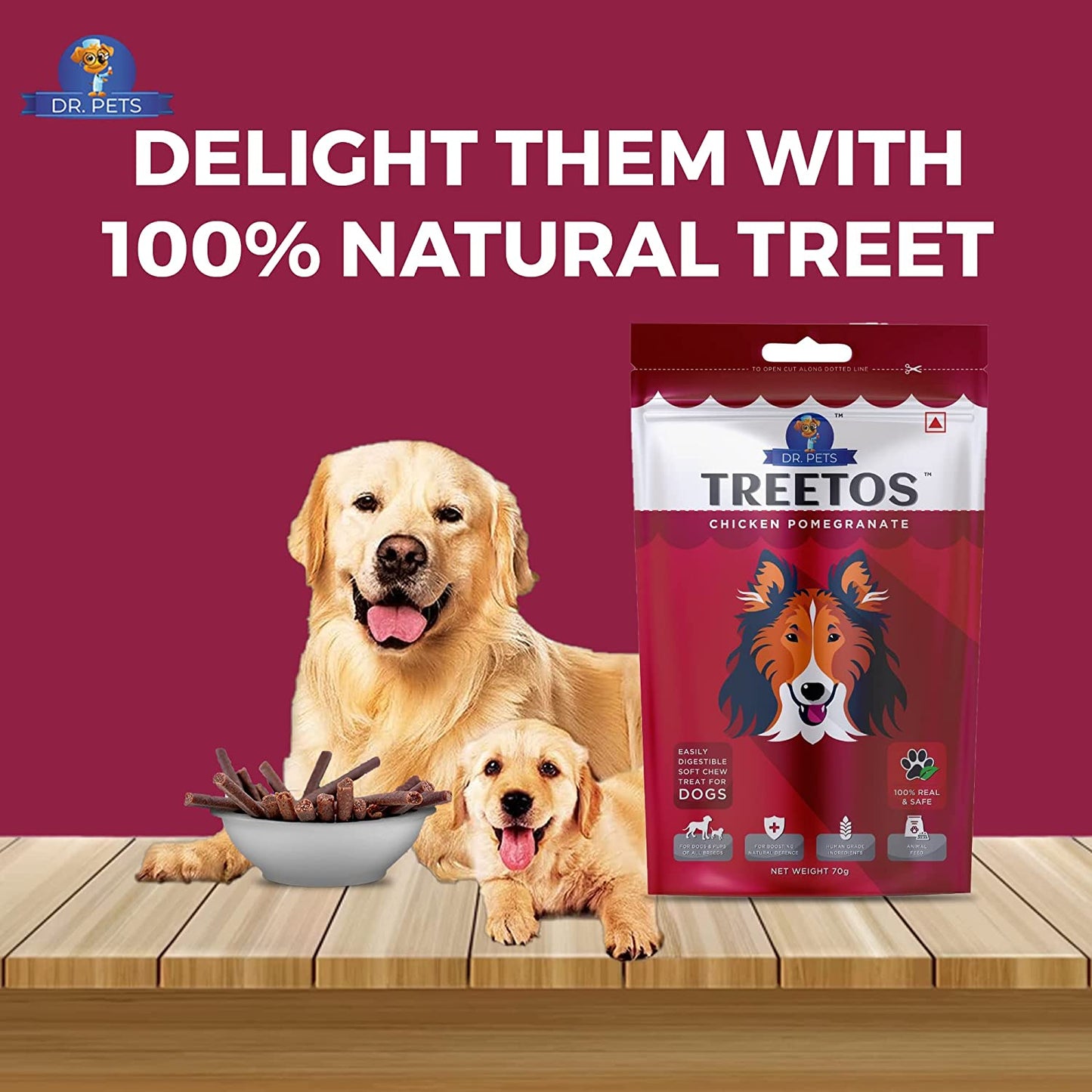 TREETOS Chicken Pomegranate by DR. Pets (70 g Pack)