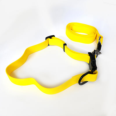 Super Silicon Collar & Leash Set - Yellow - Large