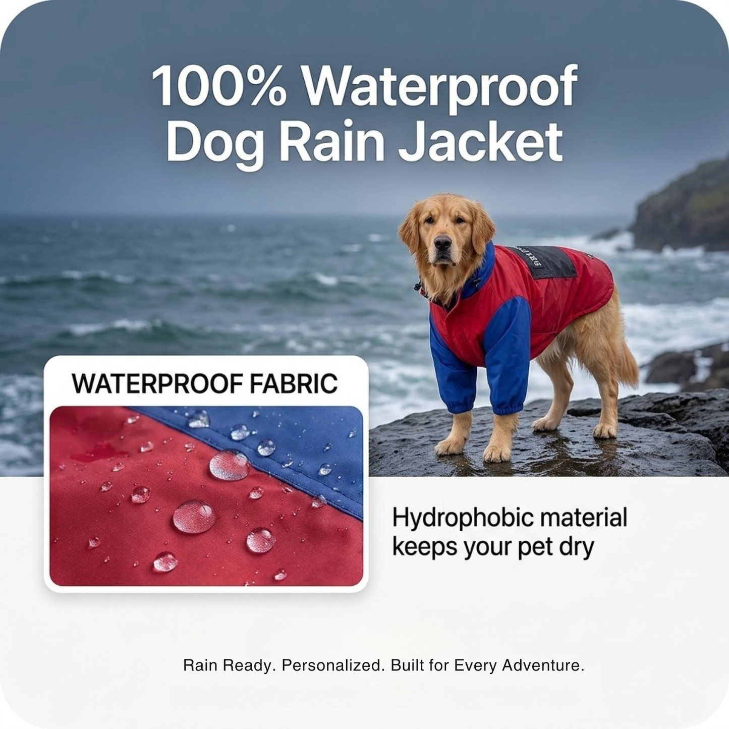 Personalized Dog Raincoat Jacket