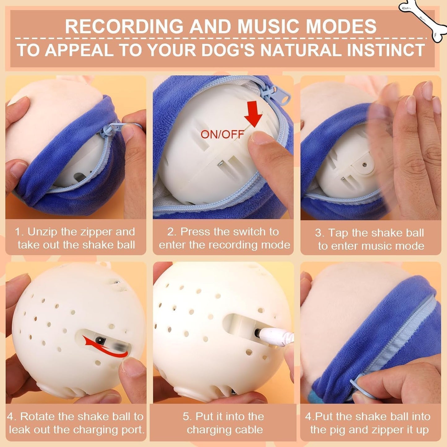 🐷 Dancing & Singing Moving Interactive Dog Toy