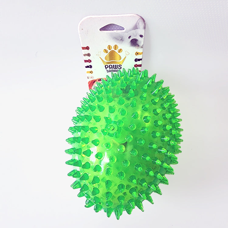 LED Light Spiked Rugby Squeaky Interactive Toy