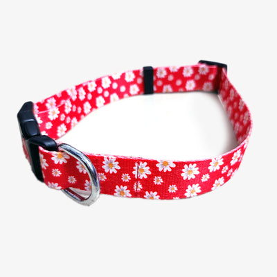 IndiHopShop Graphic Dog Collar - RED FLOWER