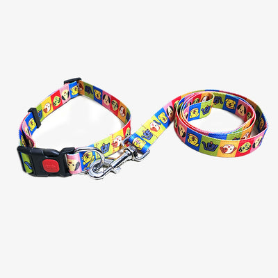 DOGS GALORE Graphic Dog Collar and Leash Combo