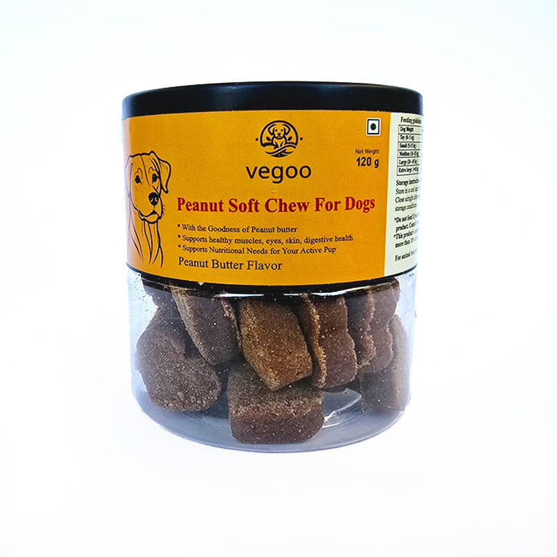 Vegoo Peanut Soft Dog Chew Bites (120 gms)