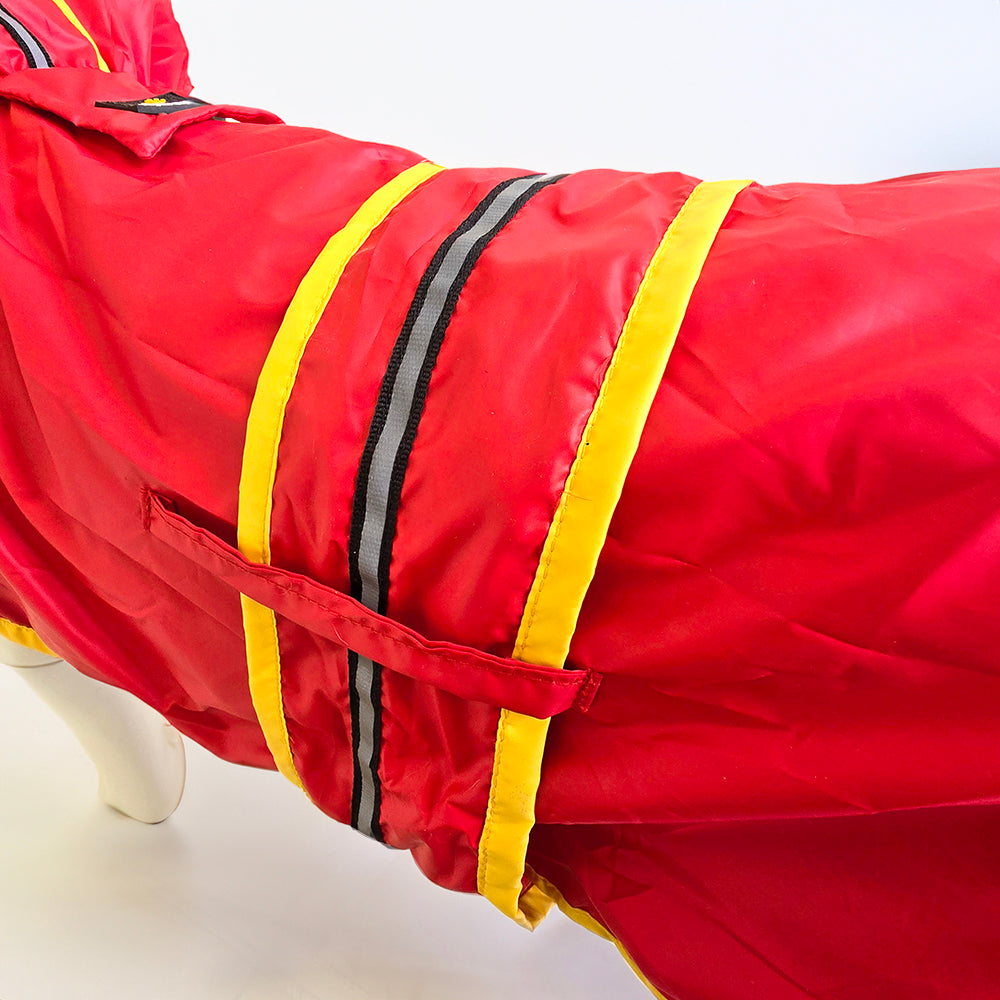 Pet Raincoat Jacket - Red/Yellow