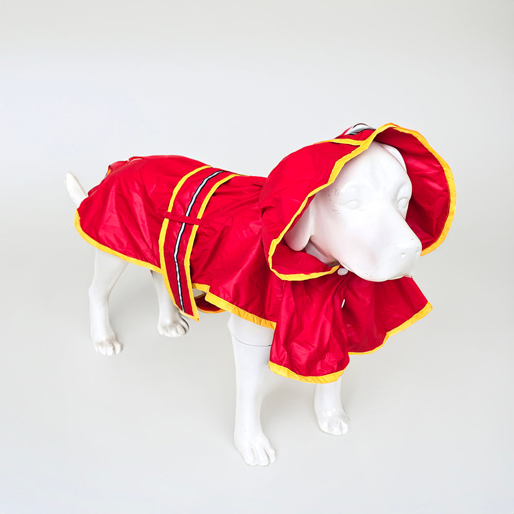 Pet Raincoat Jacket - Red/Yellow
