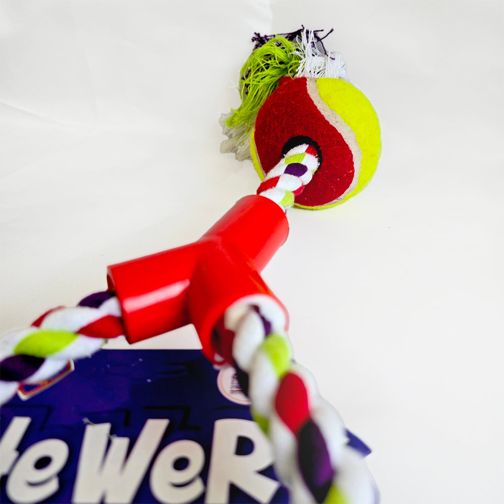 Rope Dog Tug Toy, Loop with Tennis Ball