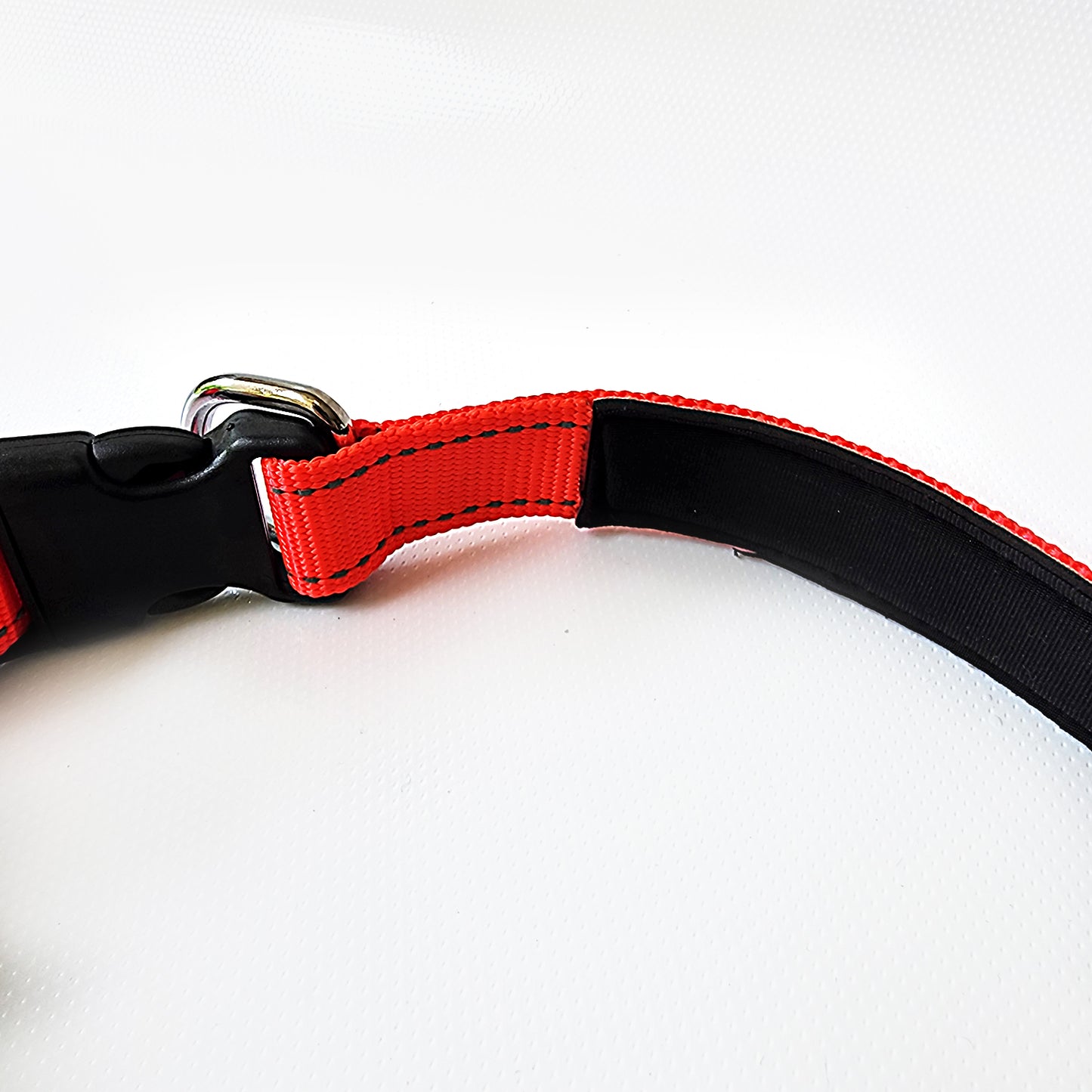 Premium Reflective Padded Dog Collar - Large - Red