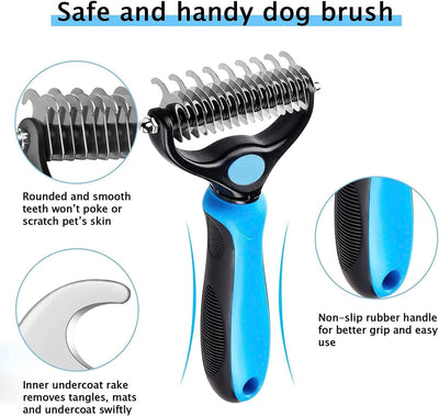 Professional Dematting Brush Tool for Cats and Dogs - Removes Mats and Tangles