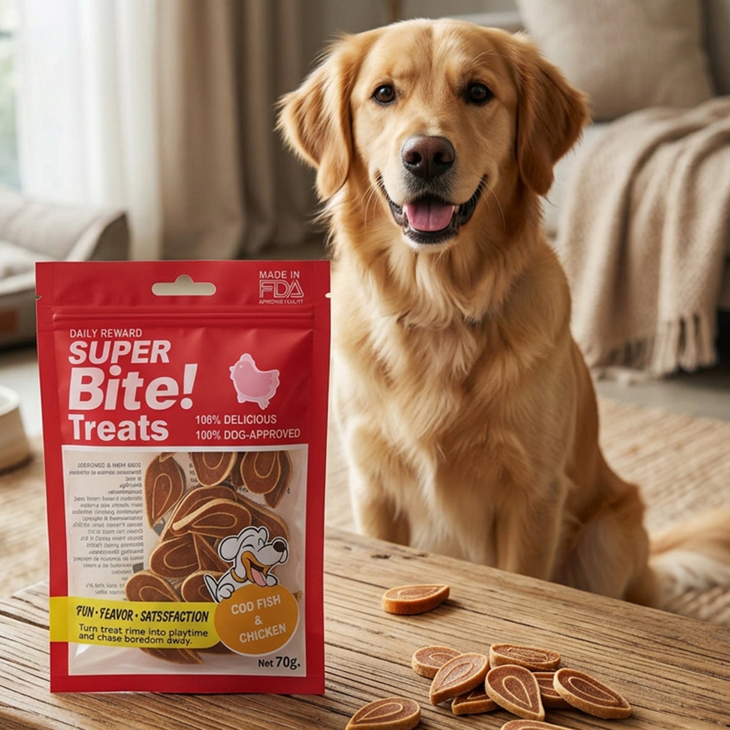 Super Bite COD FISH & CHICKEN Dog Treat - 70 gms