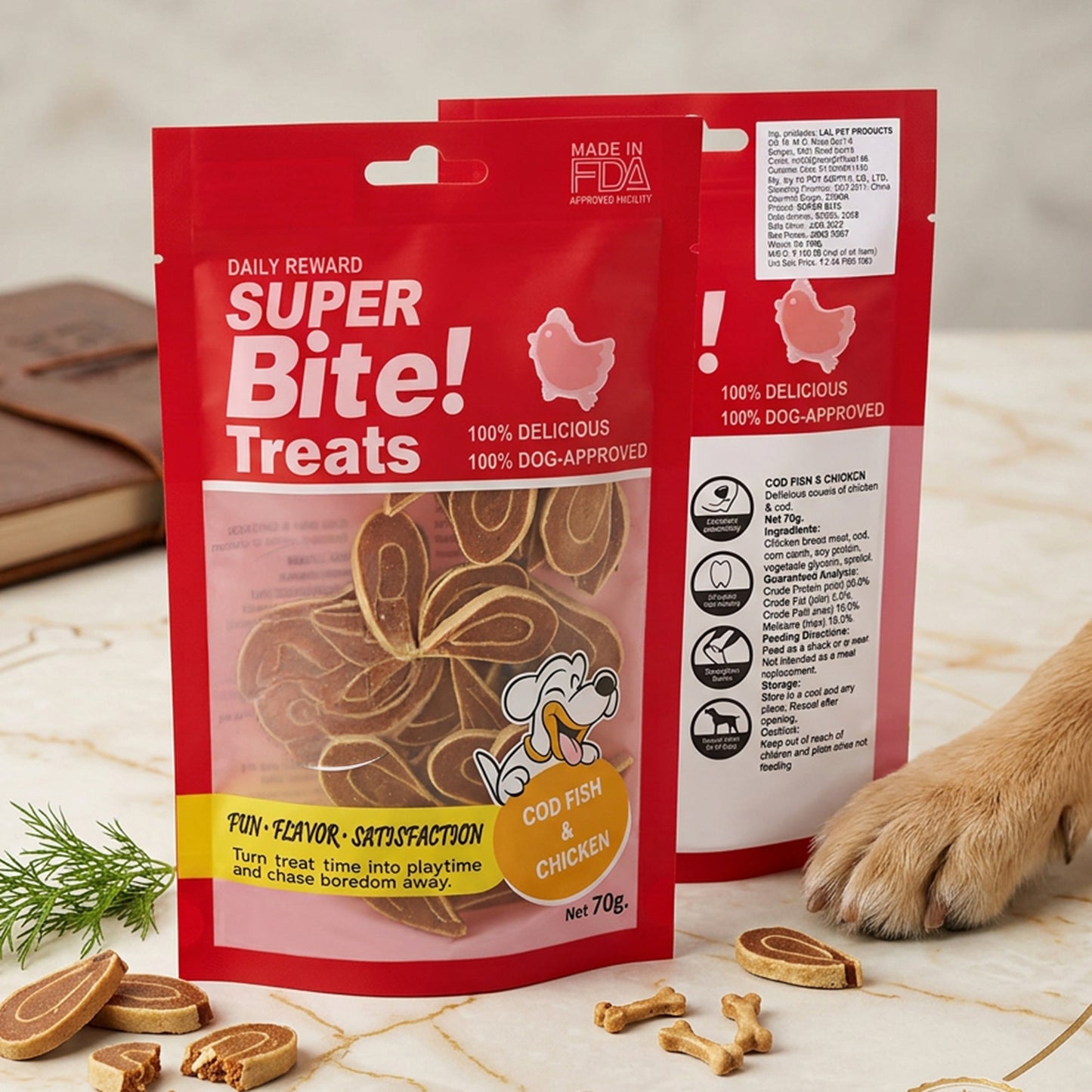 Super Bite COD FISH & CHICKEN Dog Treat - 70 gms