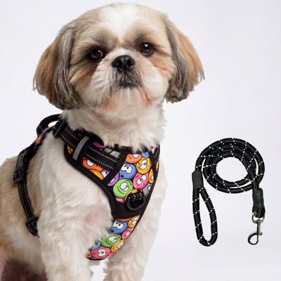 PRO Harness - Groovy Emojis - Reflective | No-Choke | Adjustable