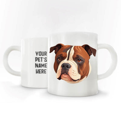 Personalized Pet Coffee Mug - American Bully - Brown