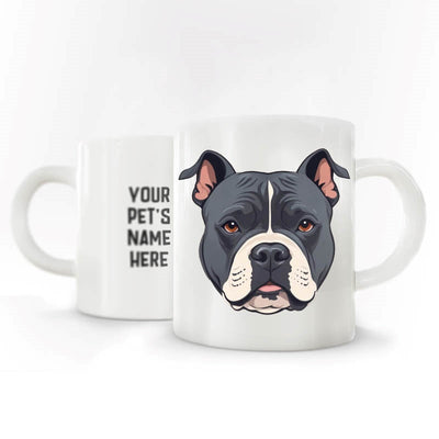 Personalized Pet Coffee Mug - American Bully - Grey