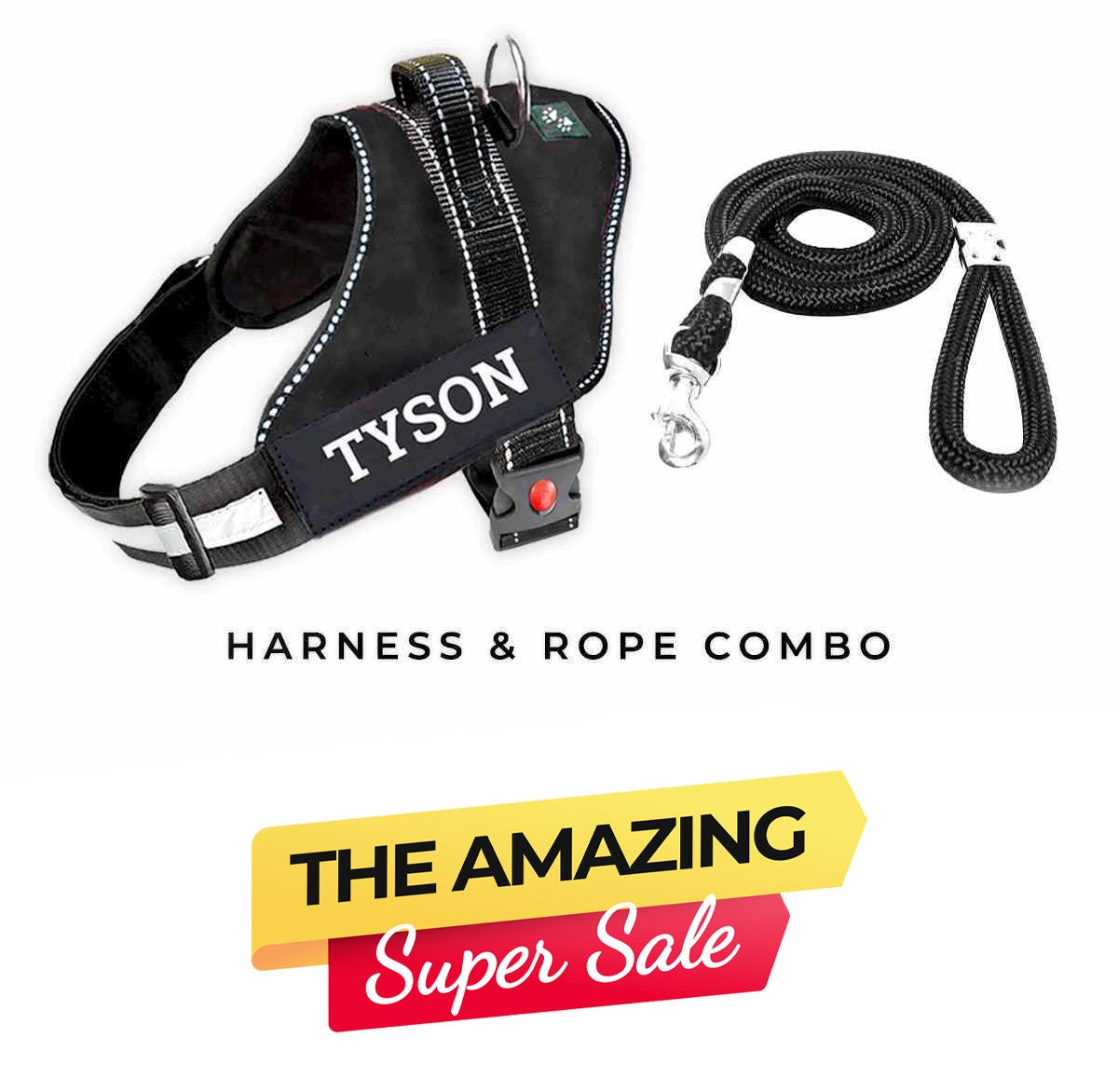 Personalized Dog Harness - BLACK