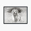 Pet Art Portrait with Frame - Charcoal Sketch