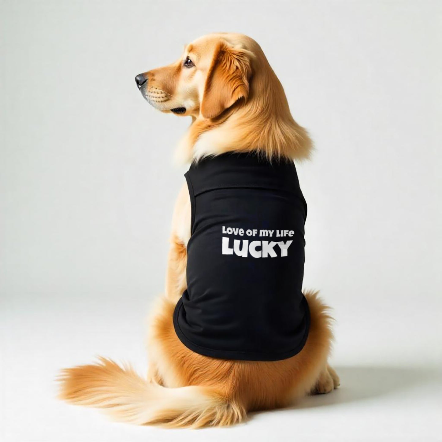 Personalized Pet Vest/Sando/T-Shirt - BLACK