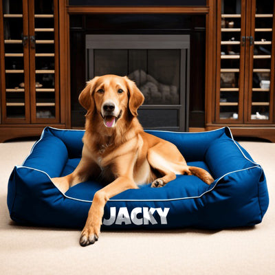 Personalized Comfy Dog Bed - BLUE