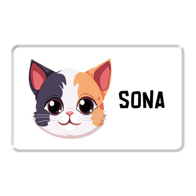 Personalized Pet Breed Fridge Magnet - Cat - White