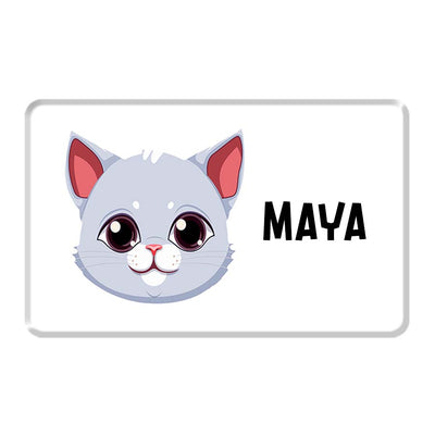 Personalized Pet Breed Fridge Magnet - Cat - White