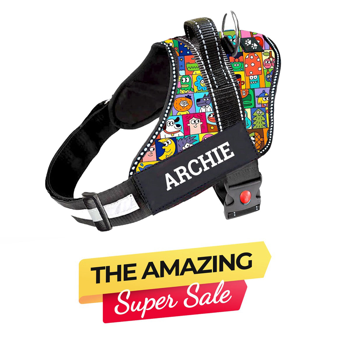 Personalized Dog Harness - GROOVY EMOJIS