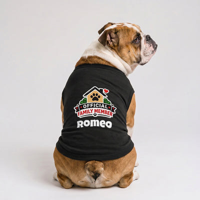 Personalized Pet Vest/Sando/T-Shirt - BLACK