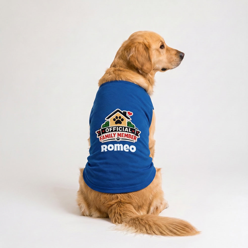 Personalized Pet Vest/Sando/T-Shirt - BLUE