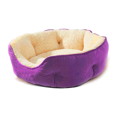 SUPER PET Soft Round Pet Fleece Cozy Bed