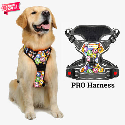 PRO Harness - Groovy Emojis - Reflective | No-Choke | Adjustable