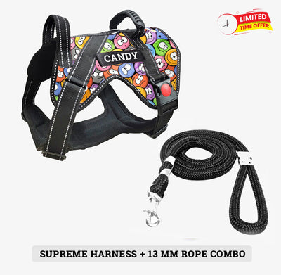 Personalized Supreme Harness - GROOVY EMOJI