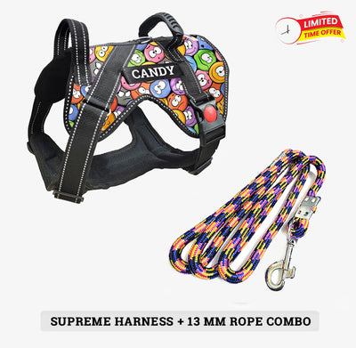 Personalized Supreme Harness - GROOVY EMOJIs