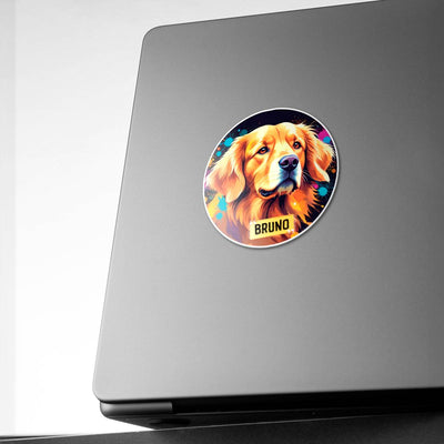 Personalized Breed Graphic Sticker - Golden Retriever
