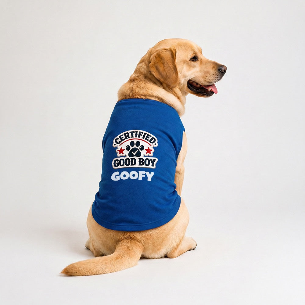 Personalized Pet Vest/Sando/T-Shirt - BLUE