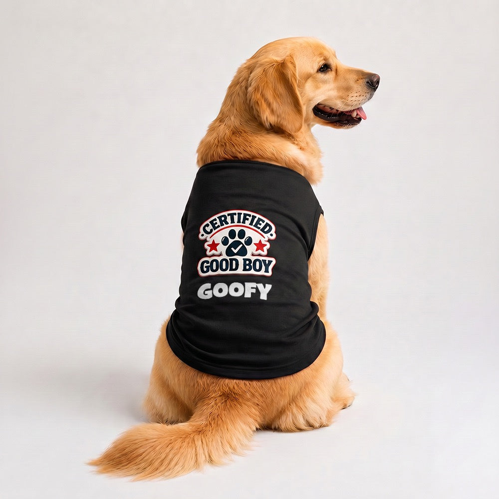 Personalized Pet Vest/Sando/T-Shirt - BLACK