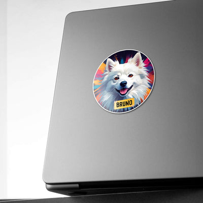 Personalized Breed Graphic Sticker - Indian Spitz