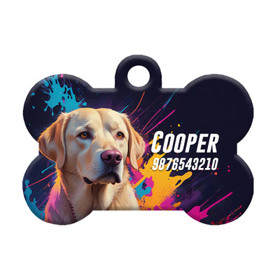 Personalized Pet ID Tag - Labrador Golden/Off White