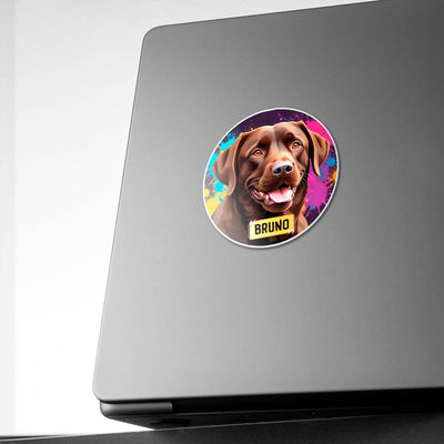 Personalized Breed Graphic Sticker - Labrador - Chocolate