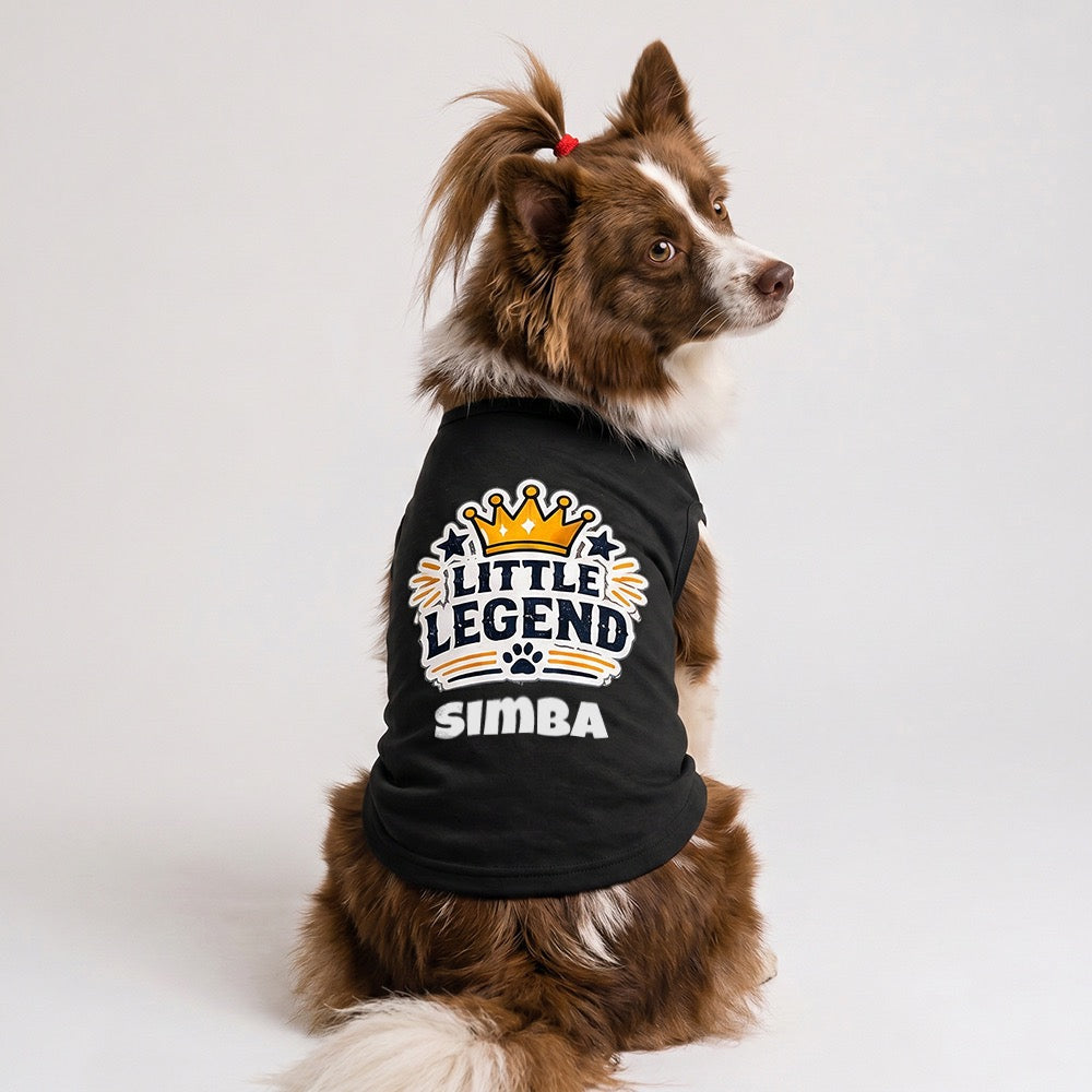 Personalized Pet Vest/Sando/T-Shirt - BLACK